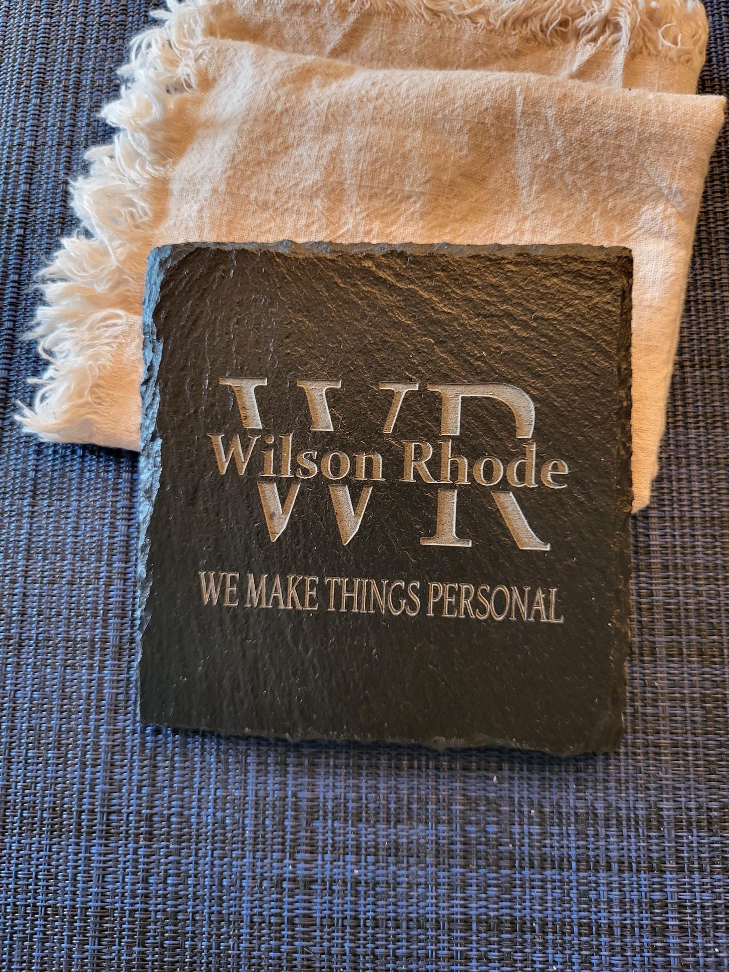 Personalized Engraved Slate Coaster – Custom Name or Monogram – 4x4 Slate Coaster – Housewarming Gift – Wedding Gift – Set of 4