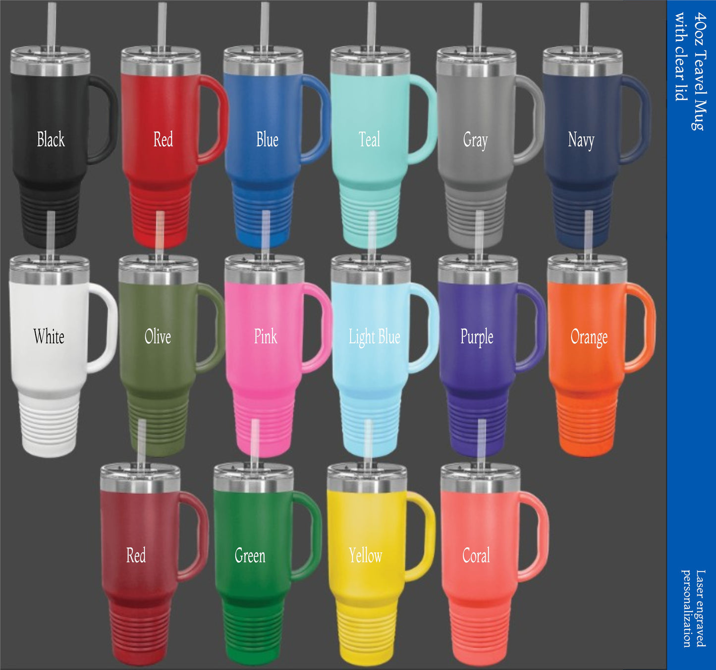 40oz Tumbler Travel Mug / Water Bottle Personalized Polar Camel