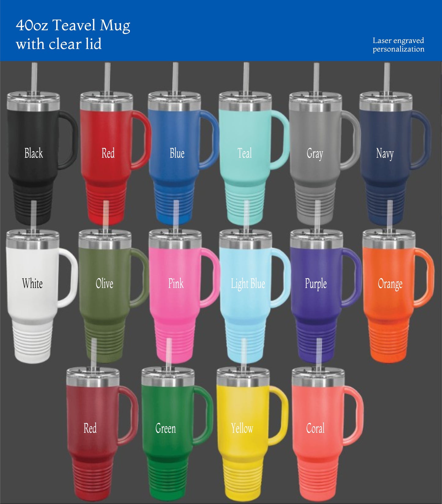 40oz Tumbler Travel Mug / Water Bottle Personalized Polar Camel